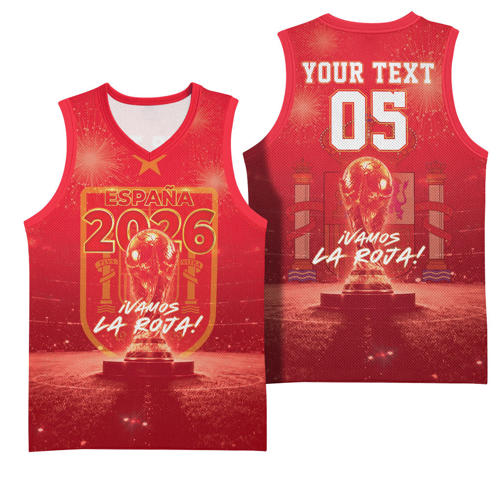 Custom World Football 2026 Spain Basketball Jersey iVamos La Roja
