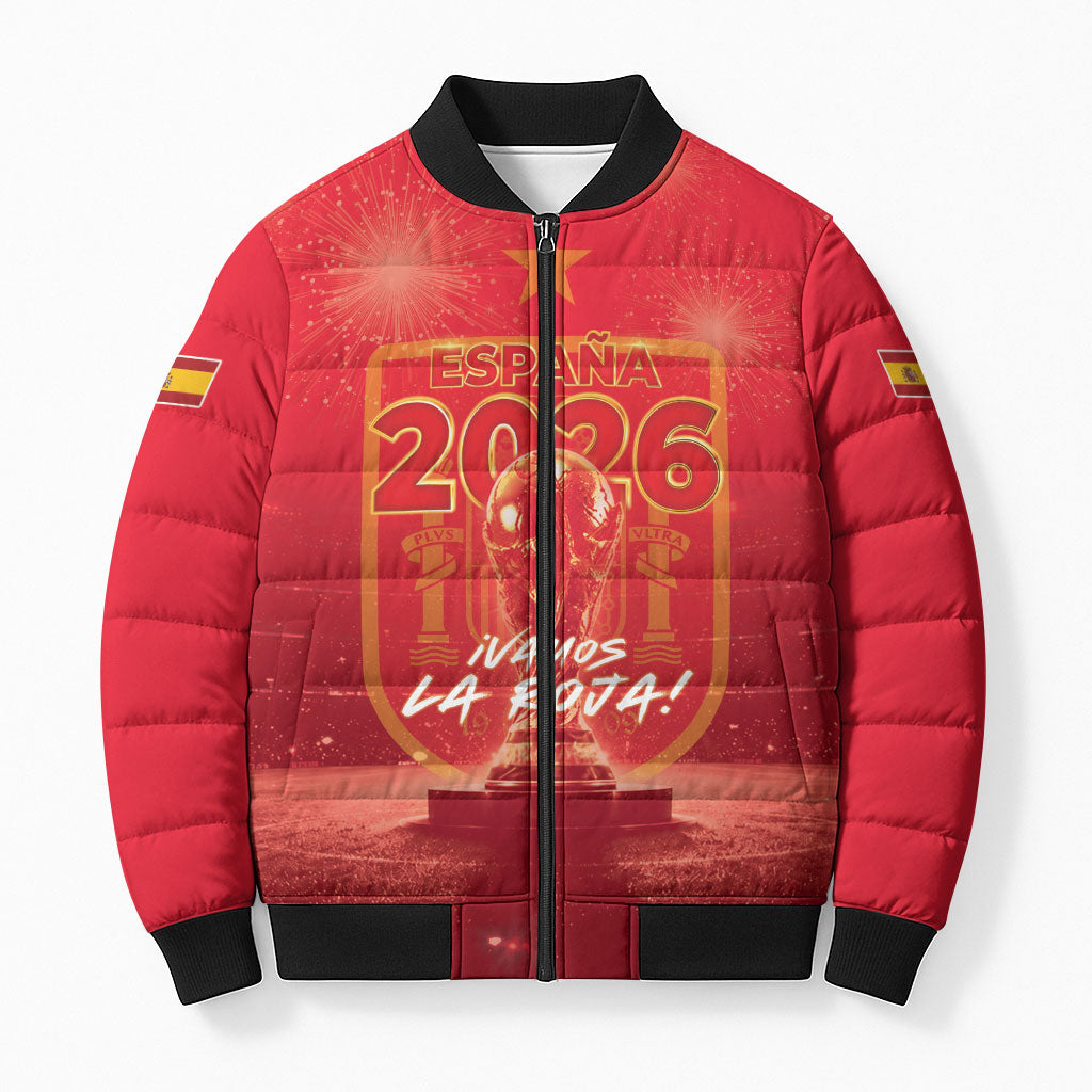 Custom World Football 2026 Spain Bomber Puffer Jacket iVamos La Roja