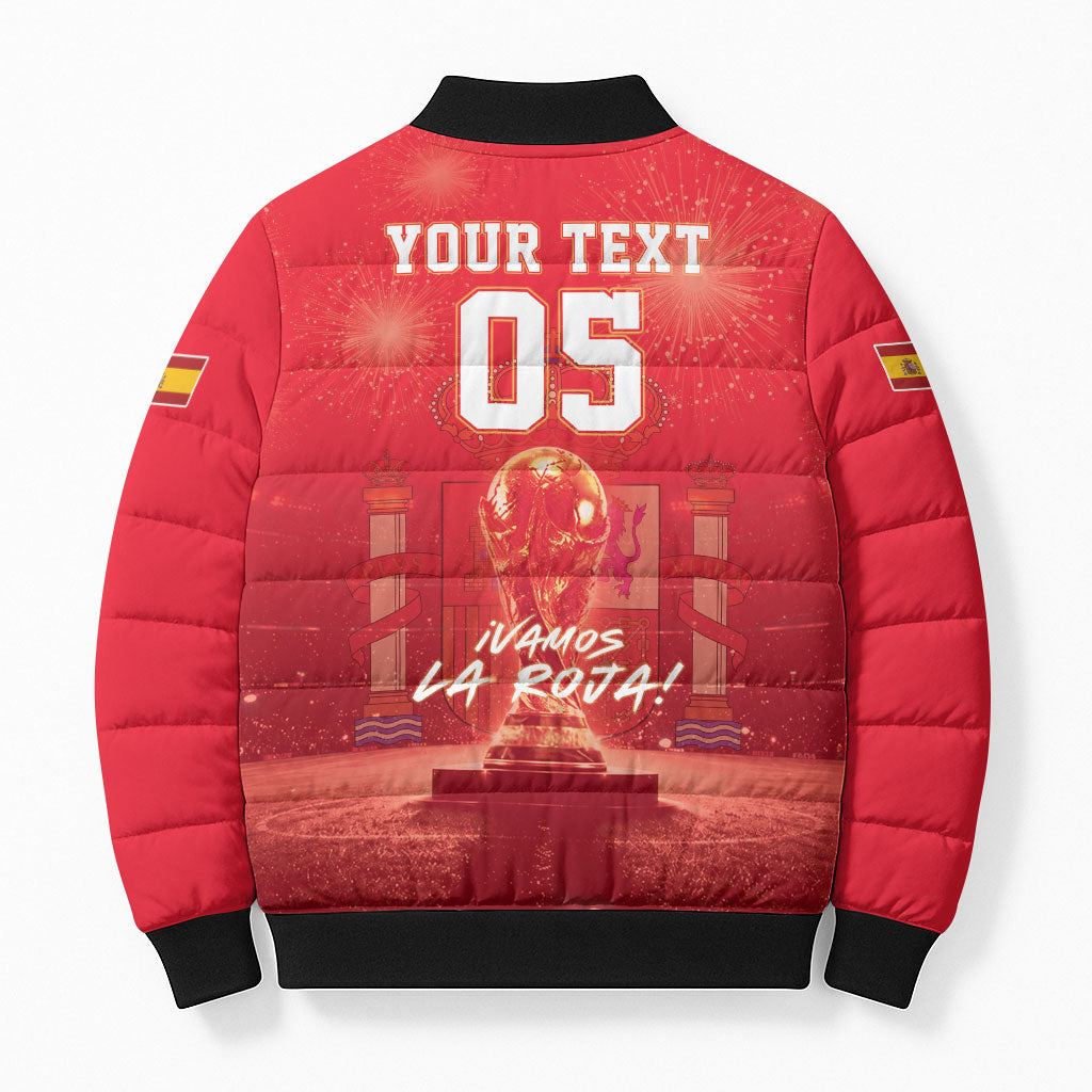 Custom World Football 2026 Spain Bomber Puffer Jacket iVamos La Roja