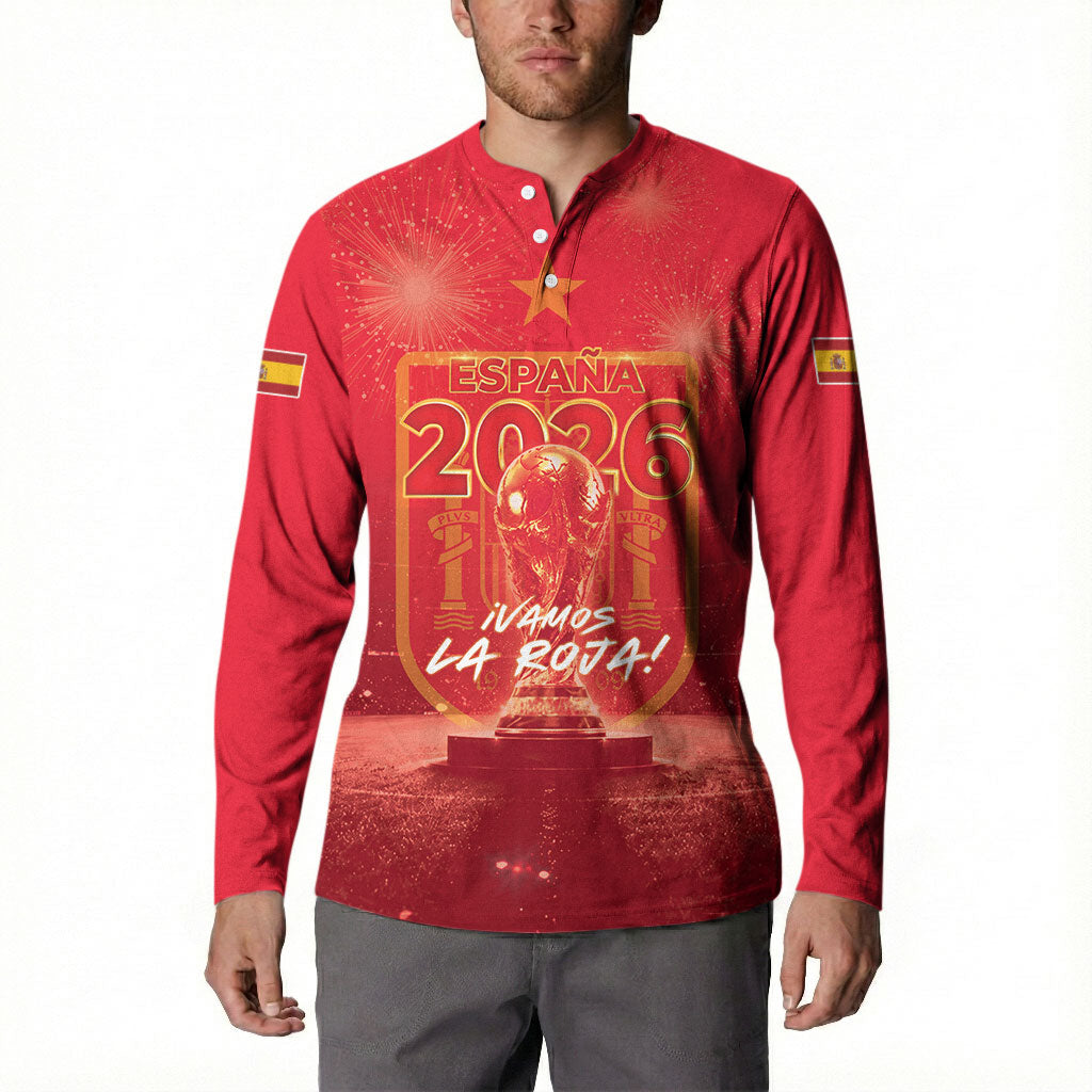 Custom World Football 2026 Spain Button Sweatshirt iVamos La Roja
