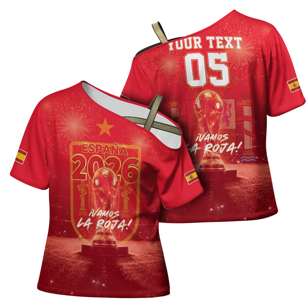 Custom World Football 2026 Spain Cross Shoulder Shirt iVamos La Roja