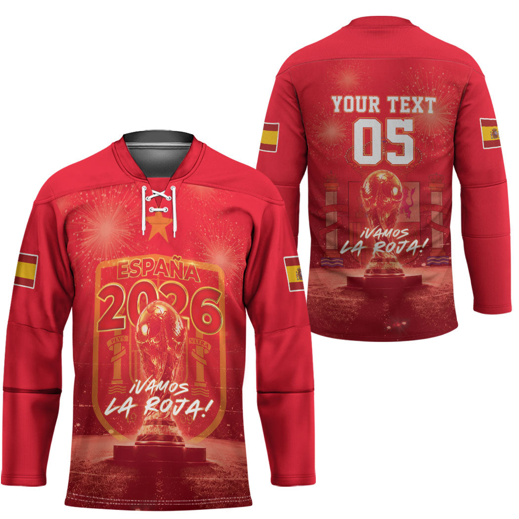 Custom World Football 2026 Spain Hockey Jersey iVamos La Roja