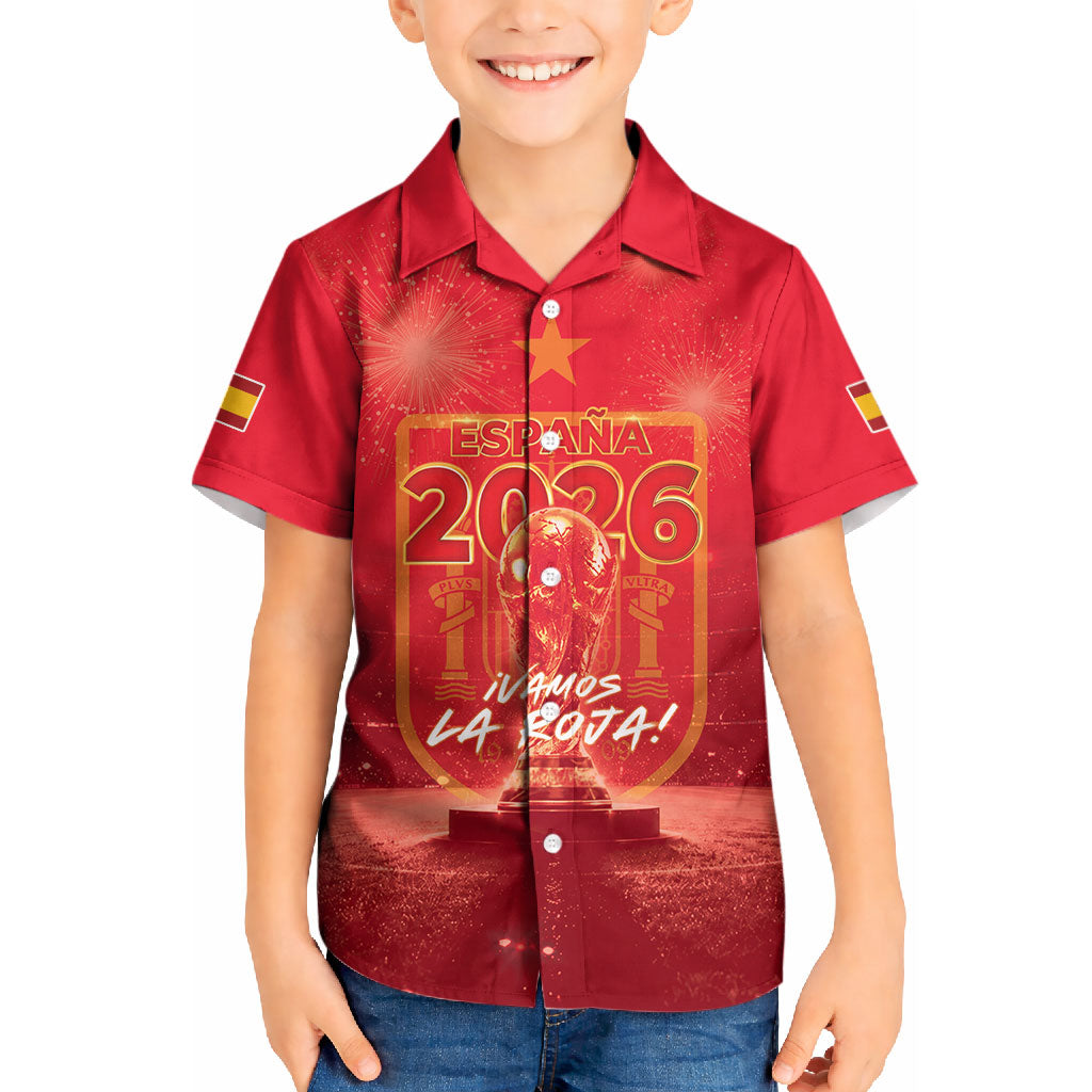 Custom World Football 2026 Spain Kid Hawaiian Shirt iVamos La Roja