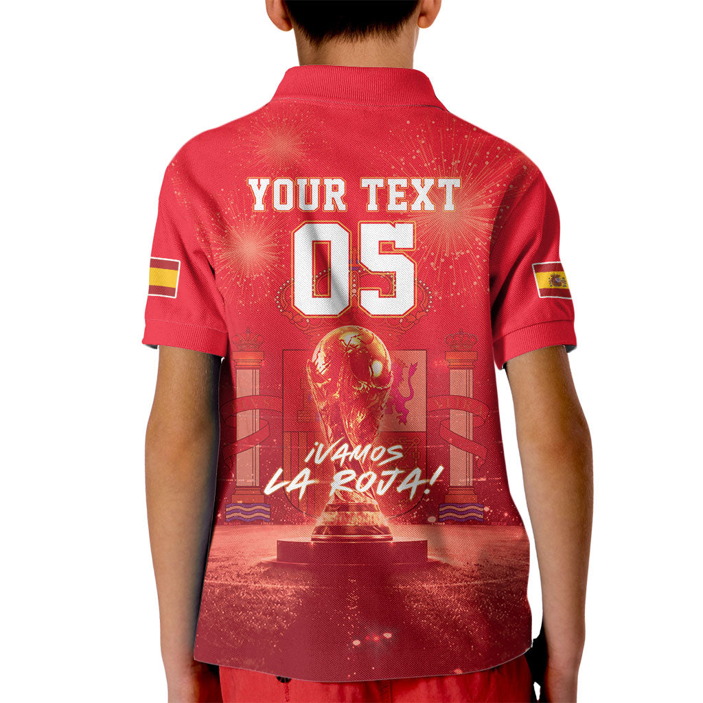 Custom World Football 2026 Spain Kid Polo Shirt iVamos La Roja