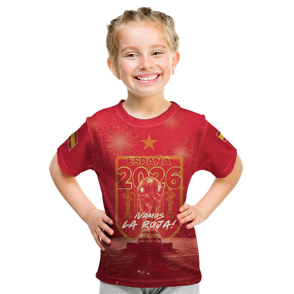 Custom World Football 2026 Spain Kid T Shirt iVamos La Roja