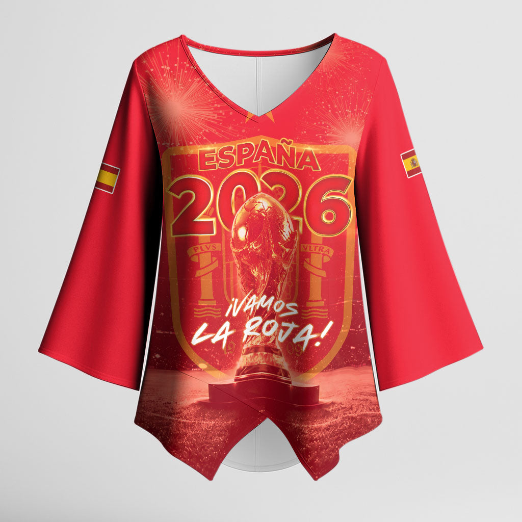 Custom World Football 2026 Spain Kimono Sleeve Blouse iVamos La Roja