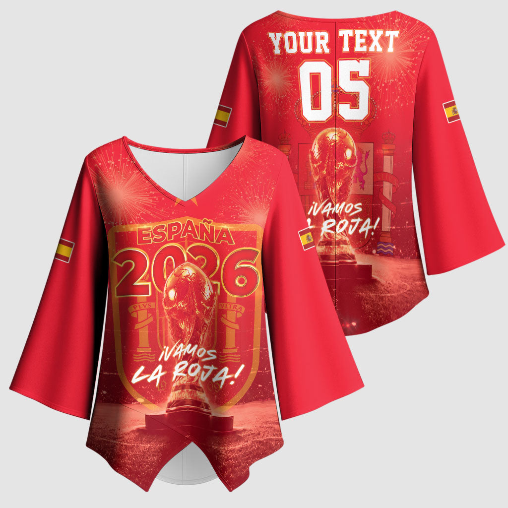 Custom World Football 2026 Spain Kimono Sleeve Blouse iVamos La Roja
