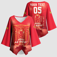 Custom World Football 2026 Spain Kimono Sleeve Blouse iVamos La Roja