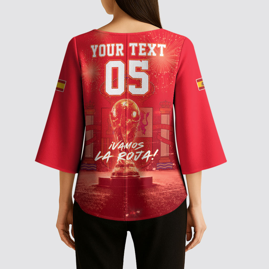 Custom World Football 2026 Spain Kimono Sleeve Blouse iVamos La Roja