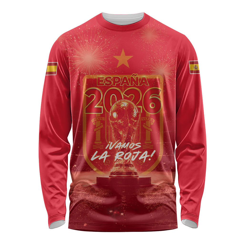 Custom World Football 2026 Spain Long Sleeve Shirt iVamos La Roja