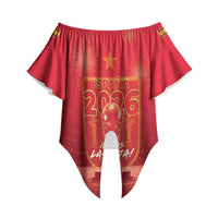 Custom World Football 2026 Spain Off Shoulder Wrap Waist Top iVamos La Roja