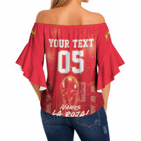 Custom World Football 2026 Spain Off Shoulder Wrap Waist Top iVamos La Roja