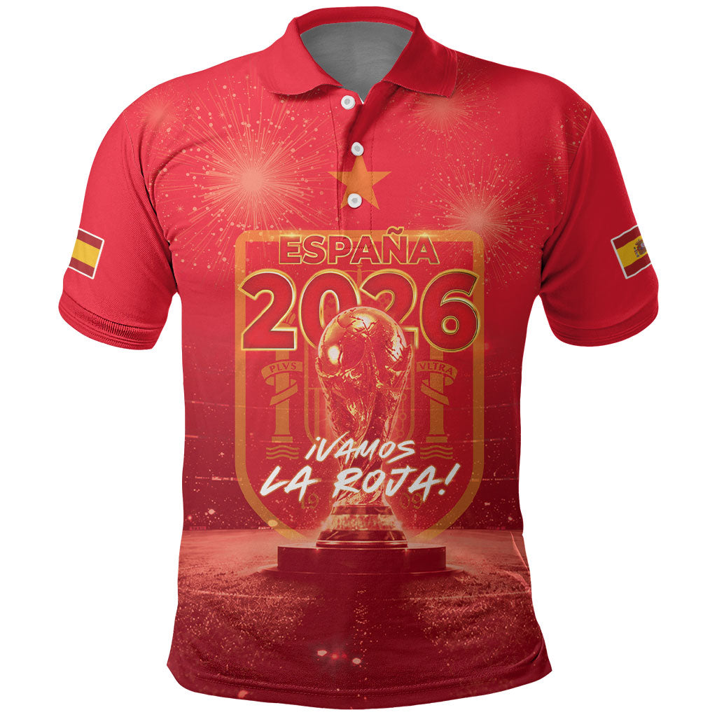 Custom World Football 2026 Spain Polo Shirt iVamos La Roja