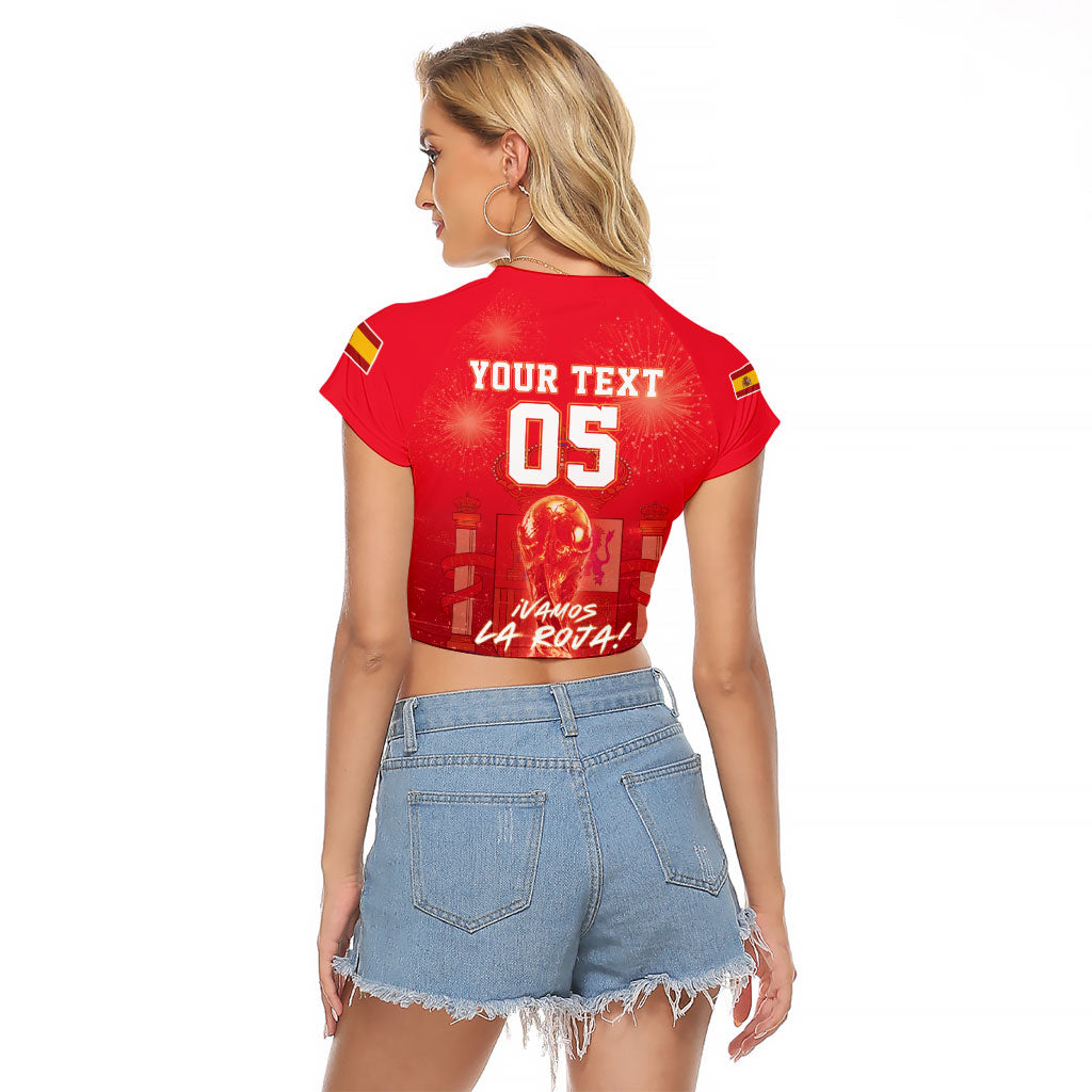 Custom World Football 2026 Spain Raglan Cropped T Shirt iVamos La Roja