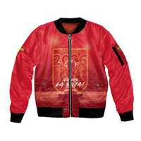 Custom World Football 2026 Spain Sleeve Zip Bomber Jacket iVamos La Roja