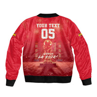 Custom World Football 2026 Spain Sleeve Zip Bomber Jacket iVamos La Roja