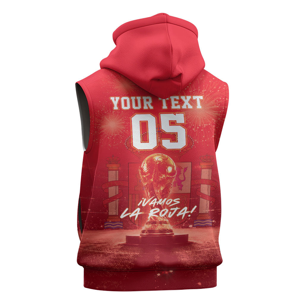 Custom World Football 2026 Spain Sleeveless Hoodie iVamos La Roja