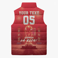 Custom World Football 2026 Spain Sleeveless Puffer Jacket iVamos La Roja
