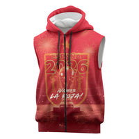 Custom World Football 2026 Spain Sleeveless Zip Hoodie iVamos La Roja