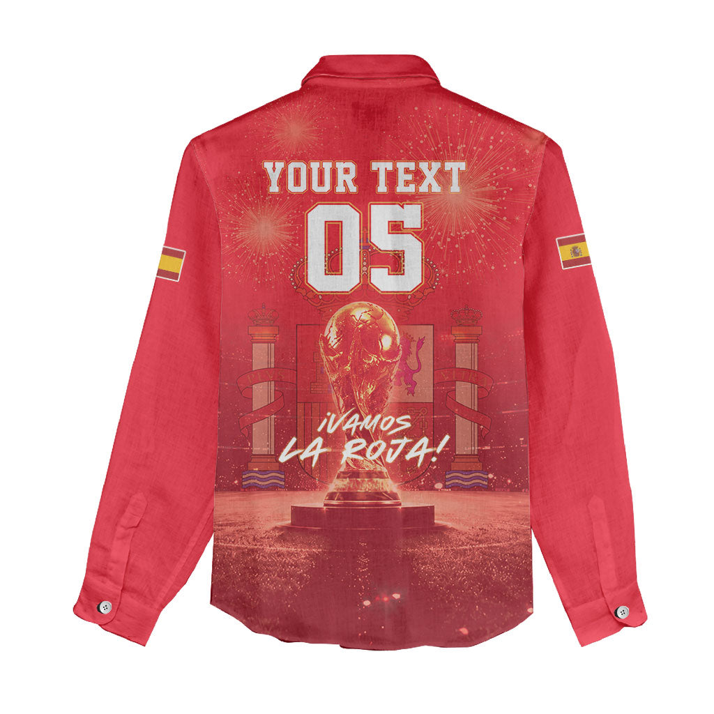Custom World Football 2026 Spain Women Casual Shirt iVamos La Roja