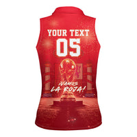 Custom World Football 2026 Spain Women Sleeveless Polo Shirt iVamos La Roja