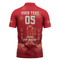 Custom World Football 2026 Spain Zipper Polo Shirt iVamos La Roja