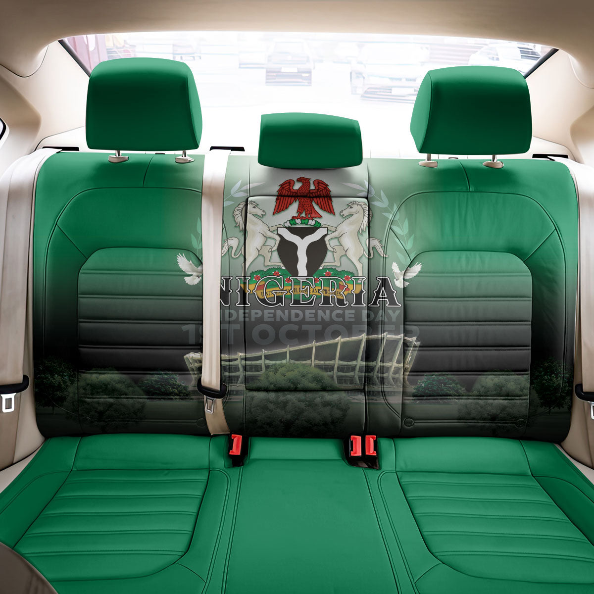 Nigeria Independence Day Back Car Seat Cover Proud To Be Nigerian