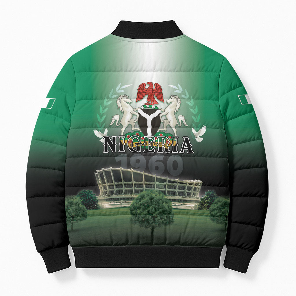 Nigeria Independence Day Bomber Puffer Jacket Proud To Be Nigerian