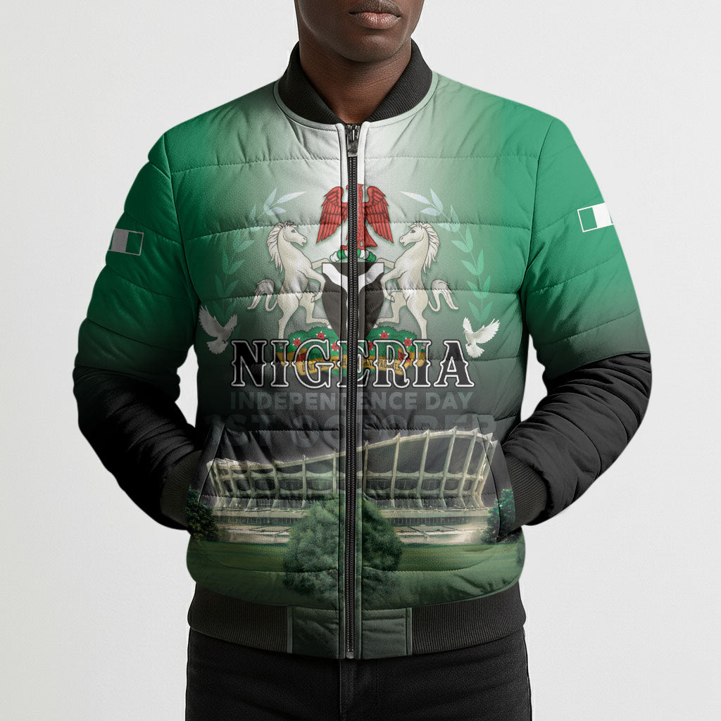 Nigeria Independence Day Bomber Puffer Jacket Proud To Be Nigerian