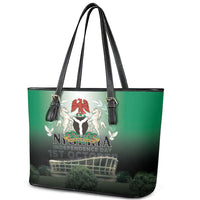 Nigeria Independence Day Leather Tote Bag Proud To Be Nigerian