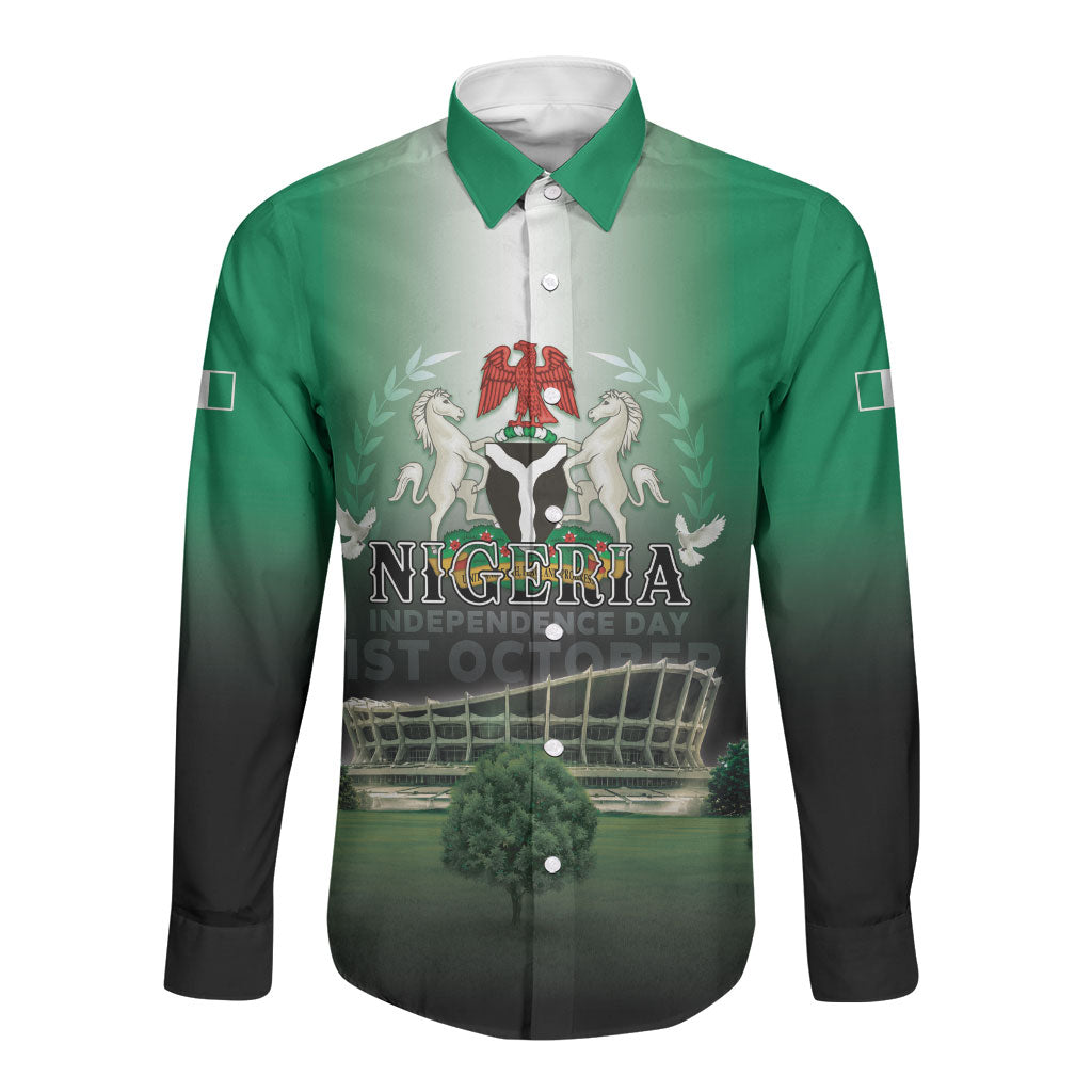 Nigeria Independence Day Long Sleeve Button Shirt Proud To Be Nigerian