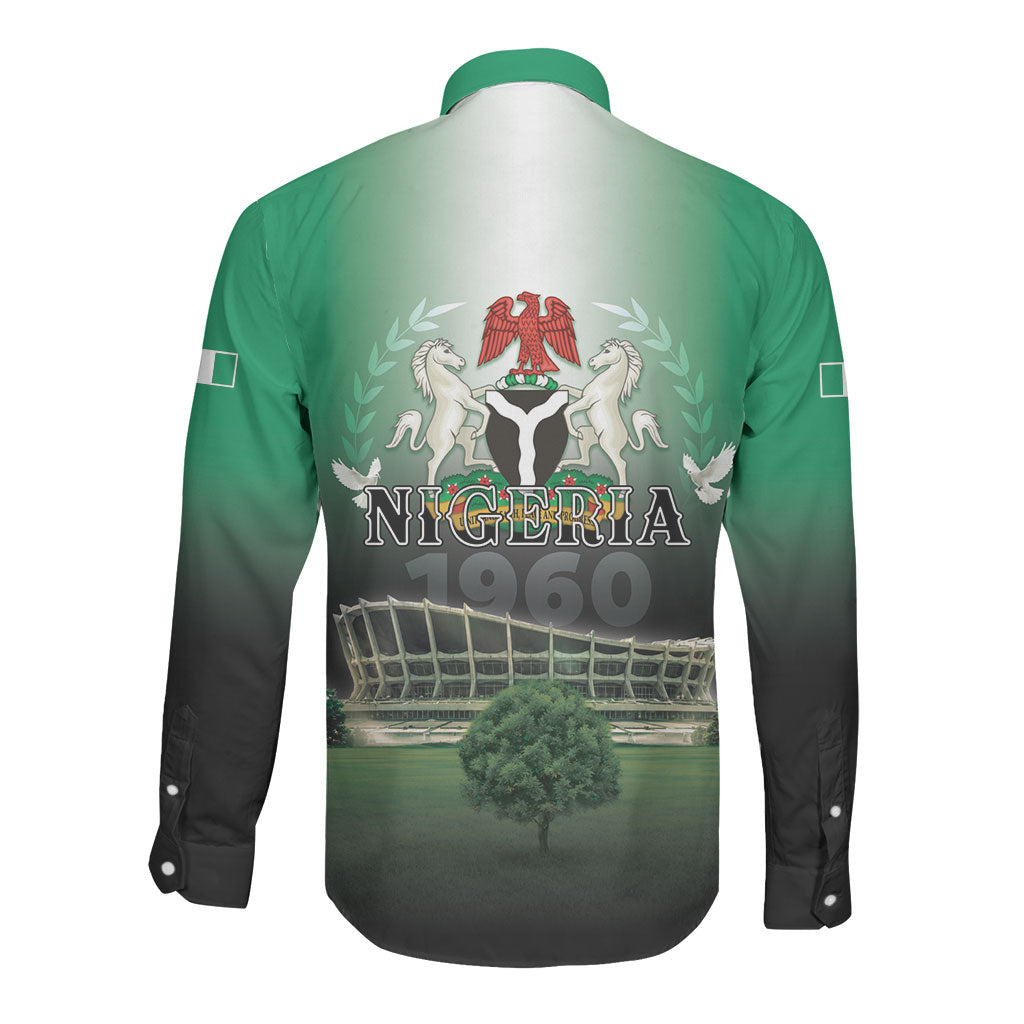 Nigeria Independence Day Long Sleeve Button Shirt Proud To Be Nigerian
