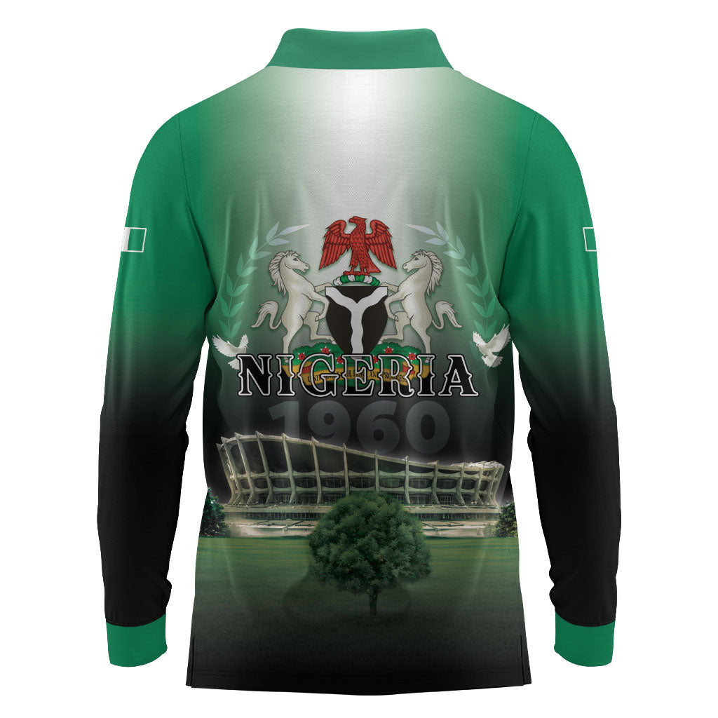 Nigeria Independence Day Long Sleeve Polo Shirt Proud To Be Nigerian