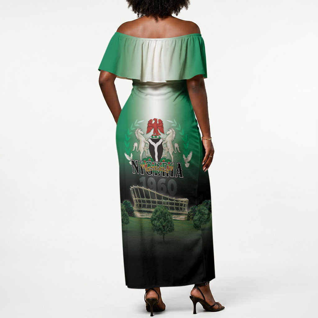 Nigeria Independence Day Off Shoulder Maxi Dress Proud To Be Nigerian