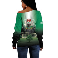 Nigeria Independence Day Off Shoulder Sweater Proud To Be Nigerian