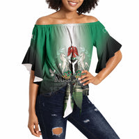 Nigeria Independence Day Off Shoulder Wrap Waist Top Proud To Be Nigerian