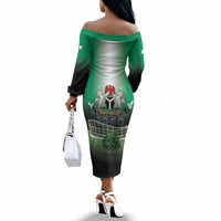 Nigeria Independence Day Off The Shoulder Long Sleeve Dress Proud To Be Nigerian