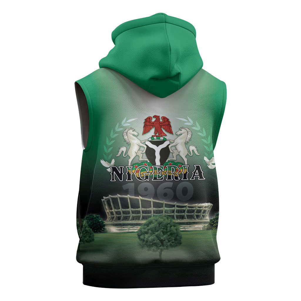 Nigeria Independence Day Sleeveless Zip Hoodie Proud To Be Nigerian