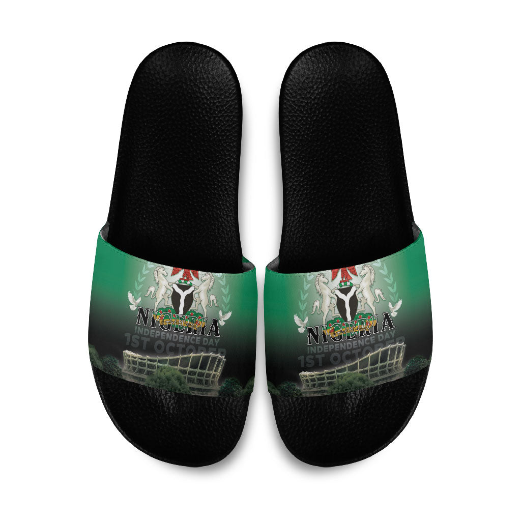 Nigeria Independence Day Slide Sandals Proud To Be Nigerian