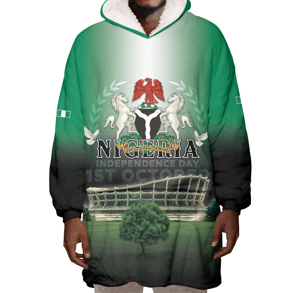 Nigeria Independence Day Wearable Blanket Hoodie Proud To Be Nigerian