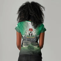 Nigeria Independence Day Women V-Neck T-Shirt Proud To Be Nigerian
