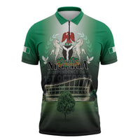 Nigeria Independence Day Zipper Polo Shirt Proud To Be Nigerian
