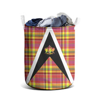 Saint Lucia Creole Day Laundry Basket Madras Pattern Flag Style