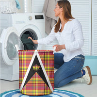 Saint Lucia Creole Day Laundry Basket Madras Pattern Flag Style