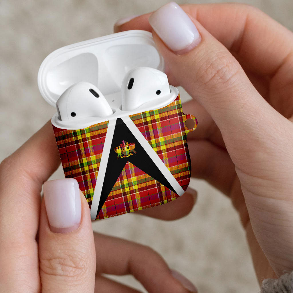Saint Lucia Creole Day AirPods Case Madras Pattern Flag Style