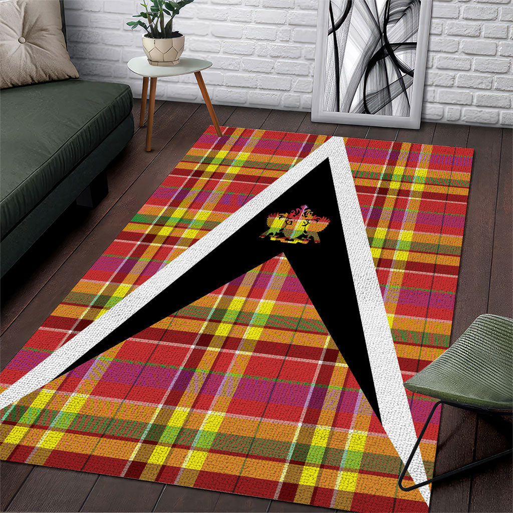 Saint Lucia Creole Day Area Rug Madras Pattern Flag Style