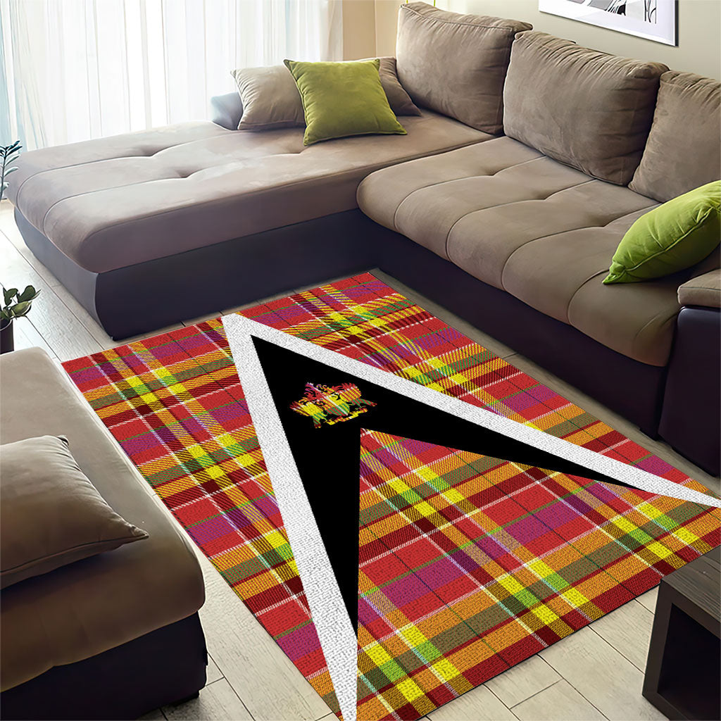 Saint Lucia Creole Day Area Rug Madras Pattern Flag Style