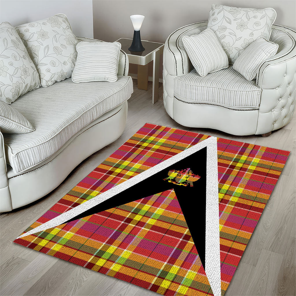 Saint Lucia Creole Day Area Rug Madras Pattern Flag Style