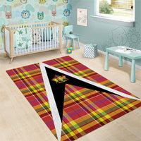 Saint Lucia Creole Day Area Rug Madras Pattern Flag Style