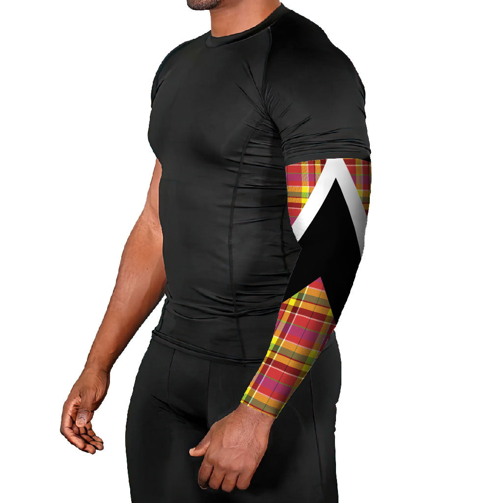 Saint Lucia Creole Day Arm Sleeves Madras Pattern Flag Style